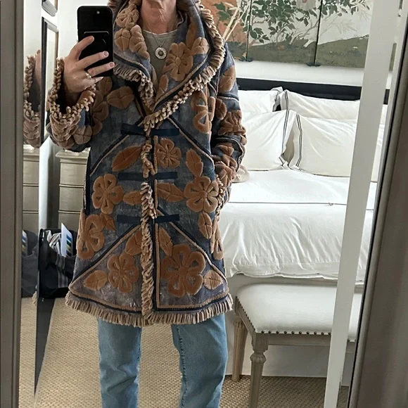 Vintage Zuki Sheared Beaver 3/4 Coat REVERSIBLE Size M - Picture 2 of 13